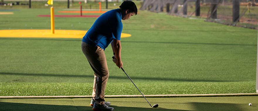 Golf athlete during a training session with the Sanford Sports Academy