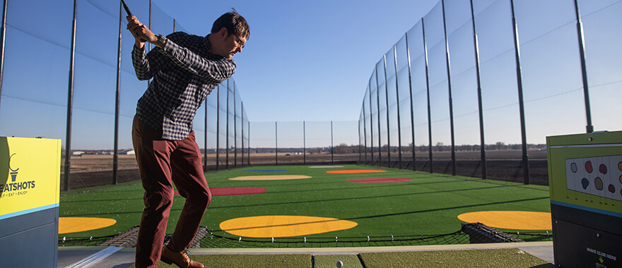 Golfer working on their golf swing at Great Shots