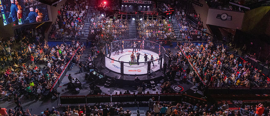 Image of an MMA event at the Sanford Pentagon