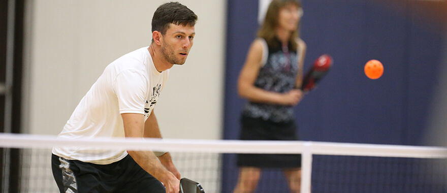 athlete playing pickleball at the sanford pentagon