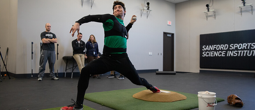 pitcher working with sanford sports performance
