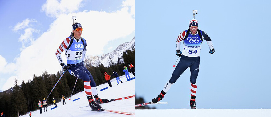 USA Biathlon team member Paul Schommer in action at the Bejing Olympics