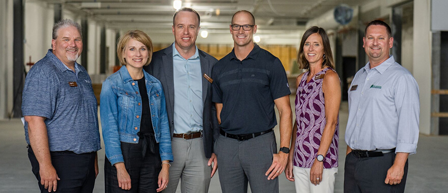 Sanford Sports and Fargo Parks Department leadership at the Sanford Sports Complex in Fargo