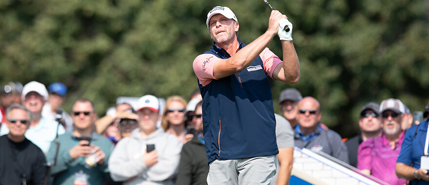 Steve Stricker golfing in the Sanford International, a PGA Champions Tour event
