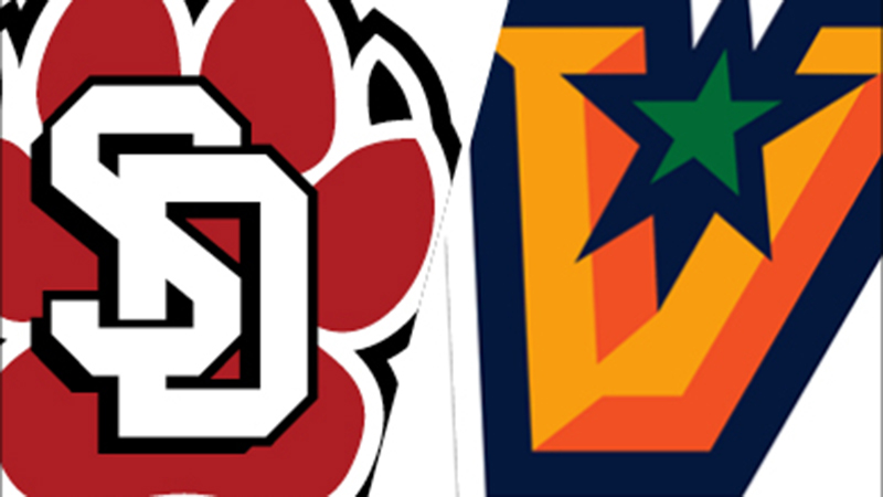 Graphic of university of south dakota and Texas Rio Grande Valley logos next to each other