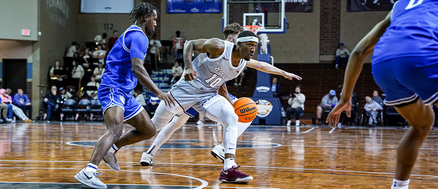 Men's basketball game being played at the Sanford Pentagon