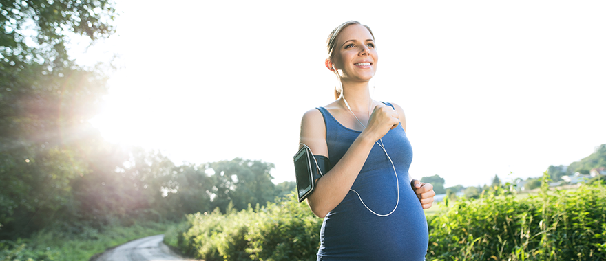 Pregnant woman walking