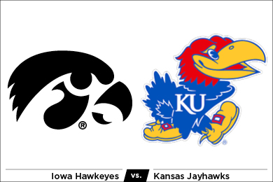 Kansas Jayhawks and Iowa Hawkeyes logo