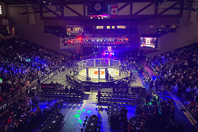 Interior of Sanford Pentagon during an MMA fight
