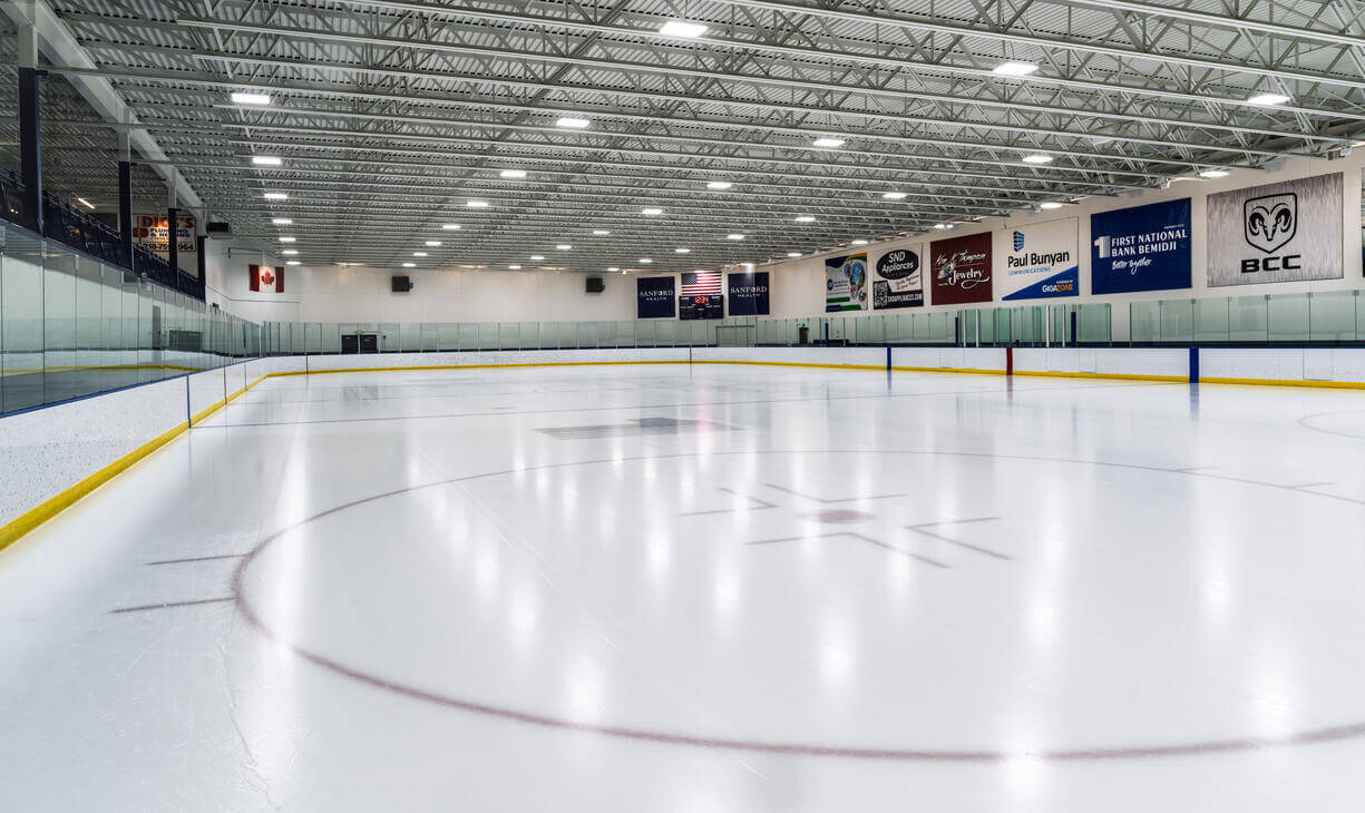 Ice rink inside the Bemidji Community Arena