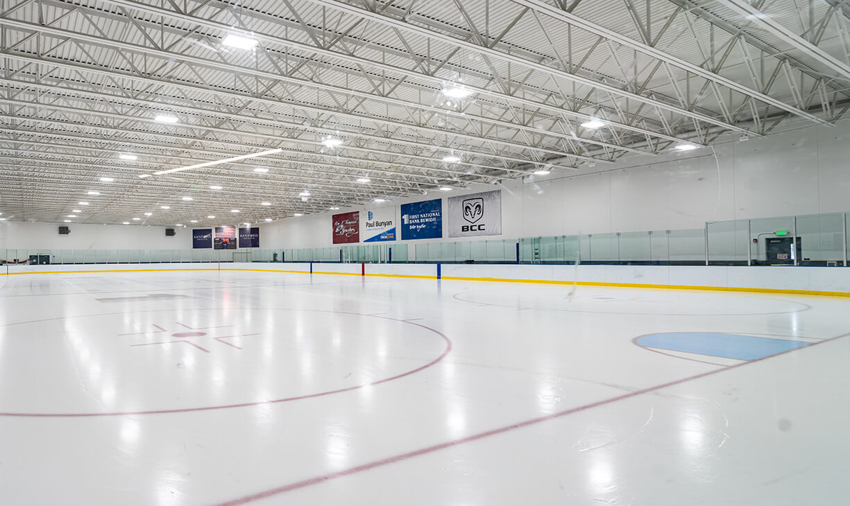 Ice rink inside the Bemidji Community Arena