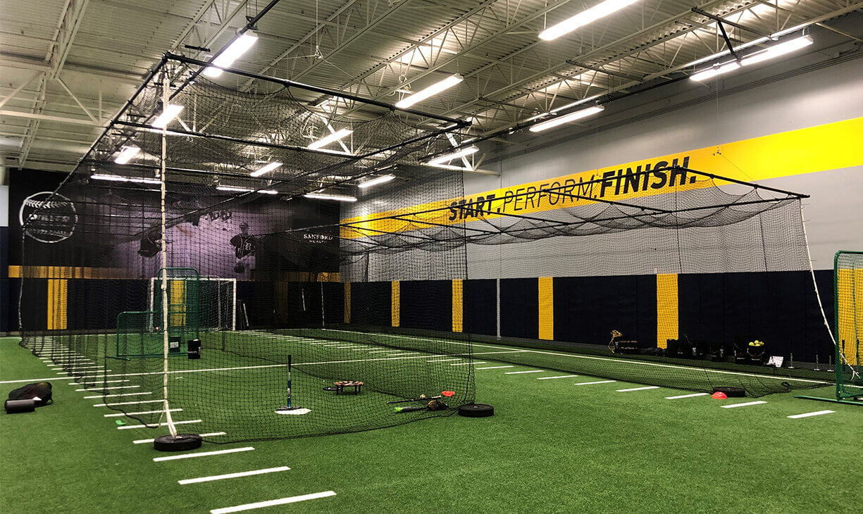 batting cages inside Bismarck Sanford Sports facility