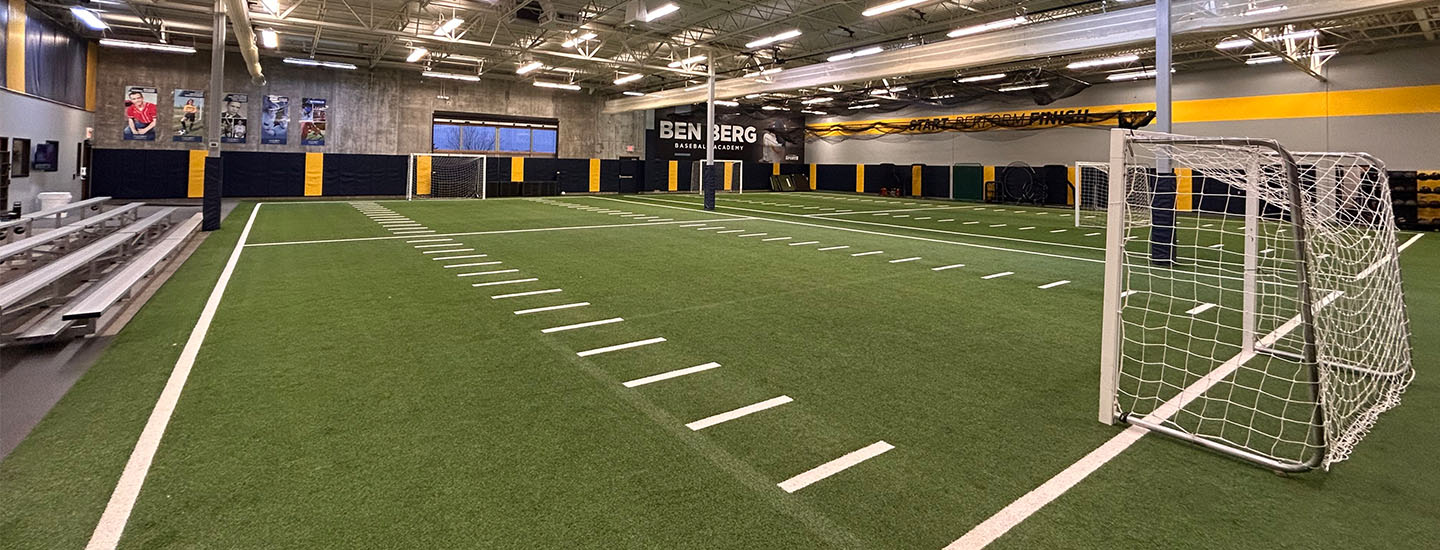 Indoor field with turf