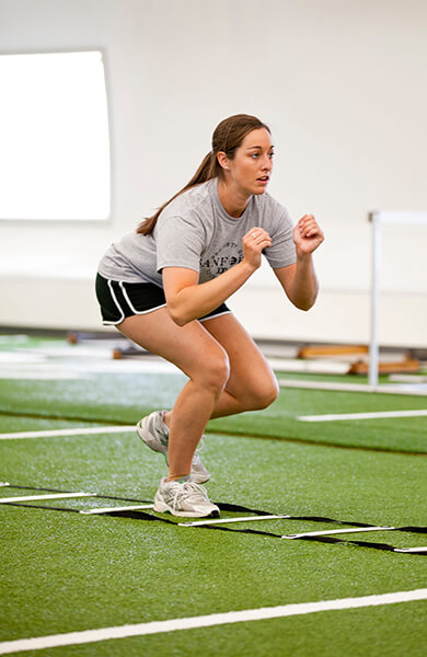 Athlete doing speed and agility training with Sanford Sports Performance