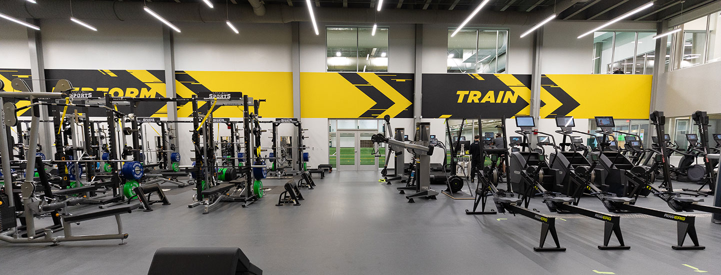 View of the weight lifting room inside the Sanford Sports Complex in Fargo, ND