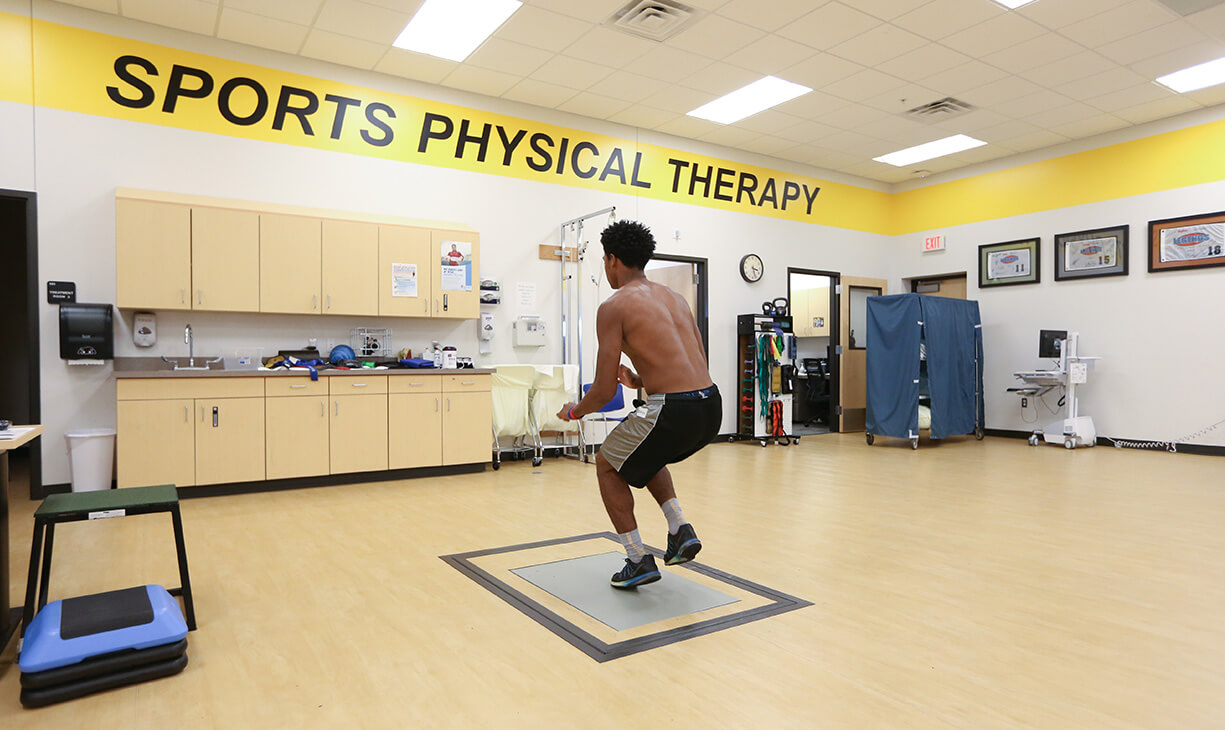 Athlete in physical therapy room at Fieldhouse